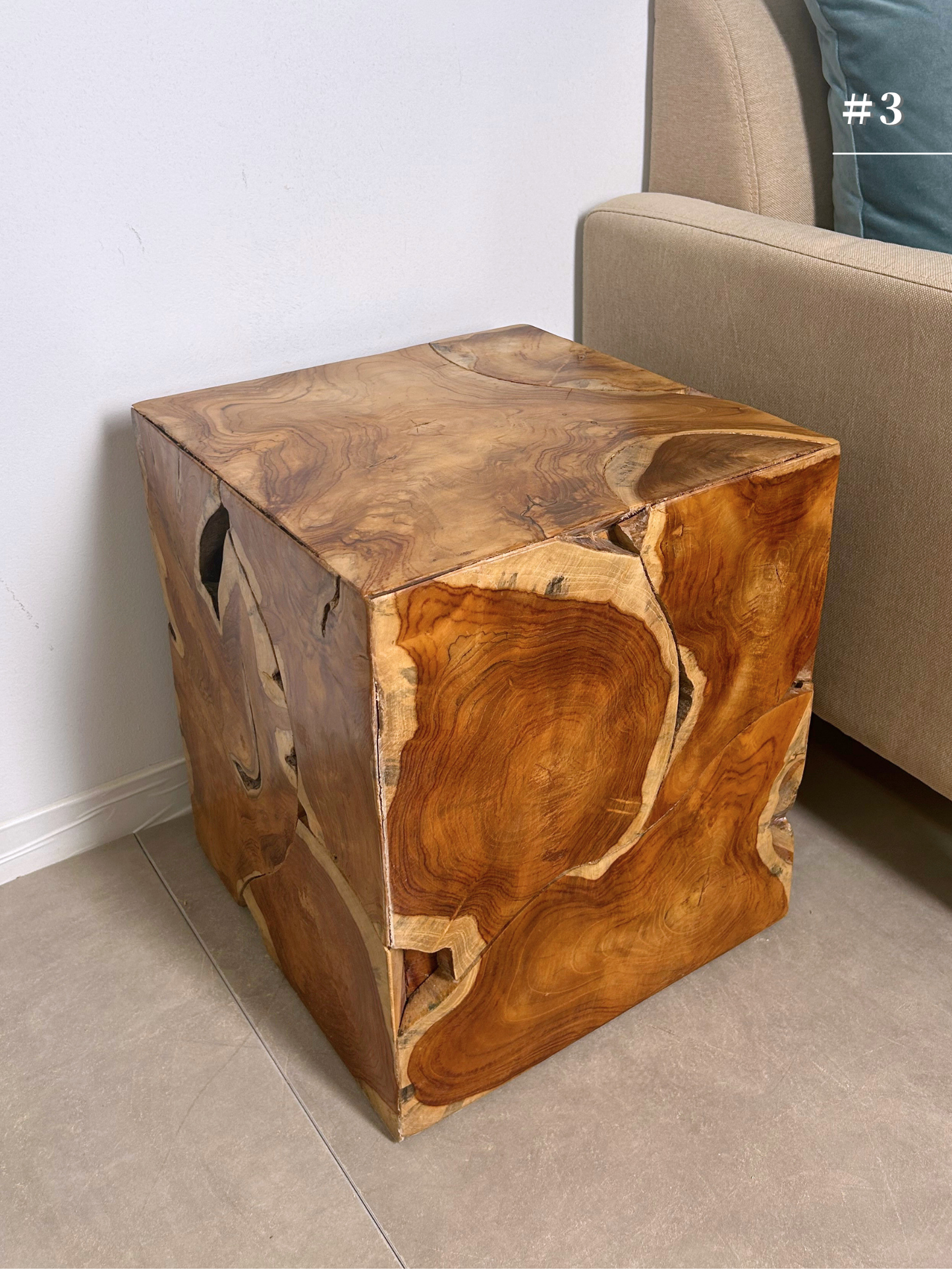 Teak Block Stool