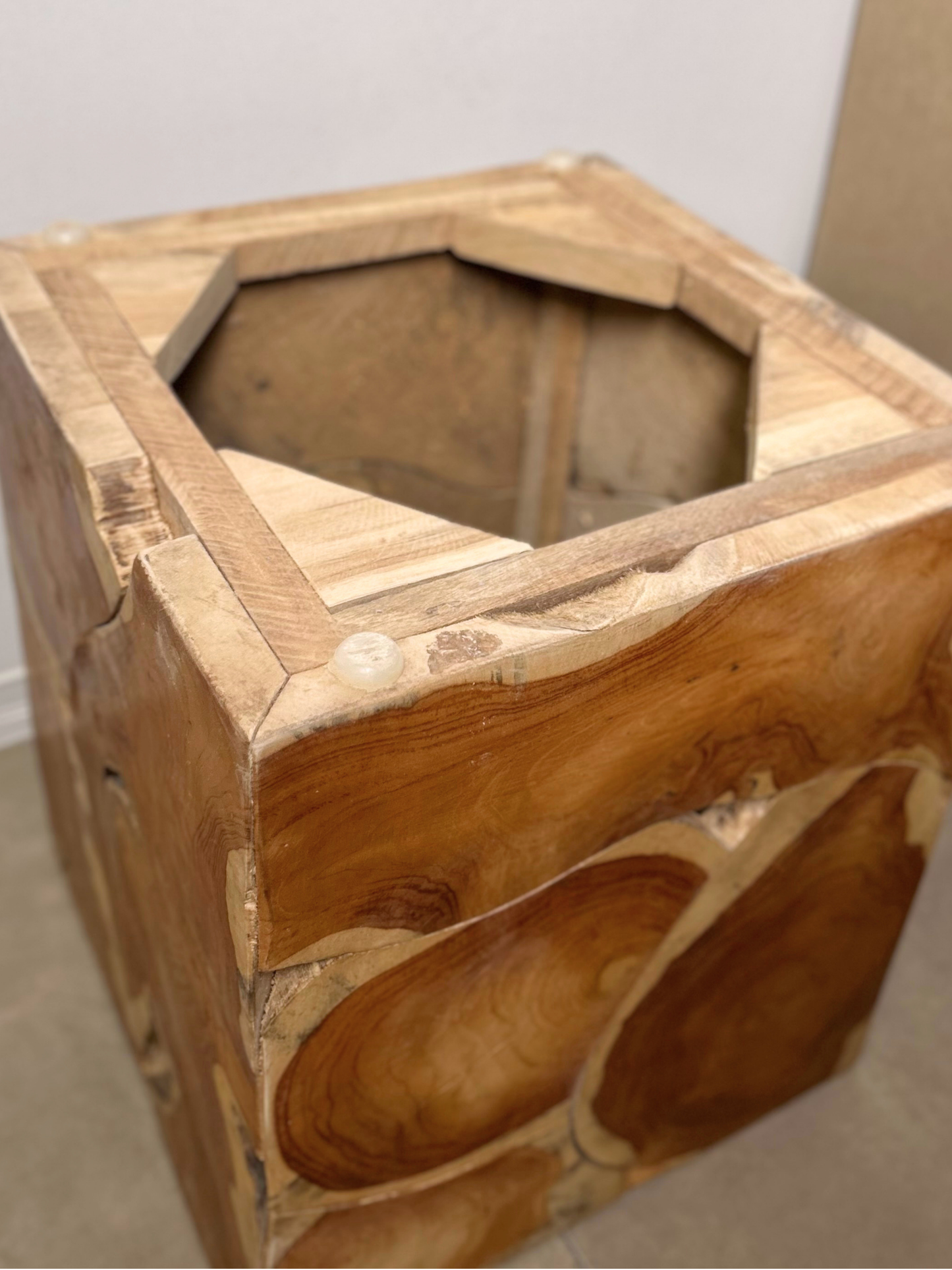 Teak Block Stool