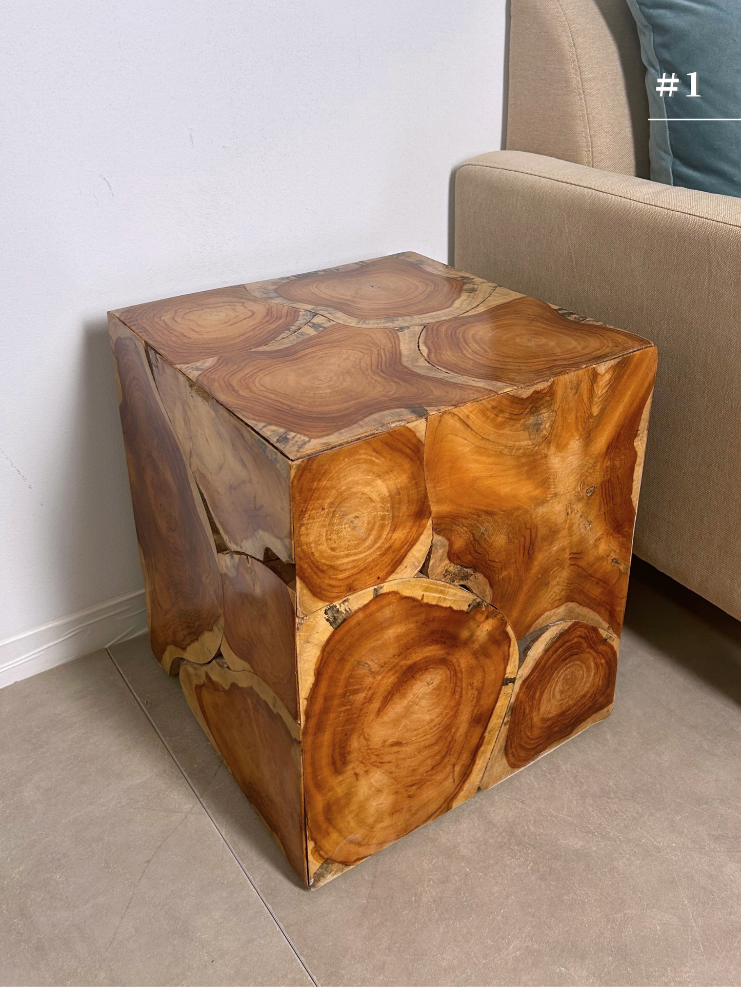 Teak Block Stool
