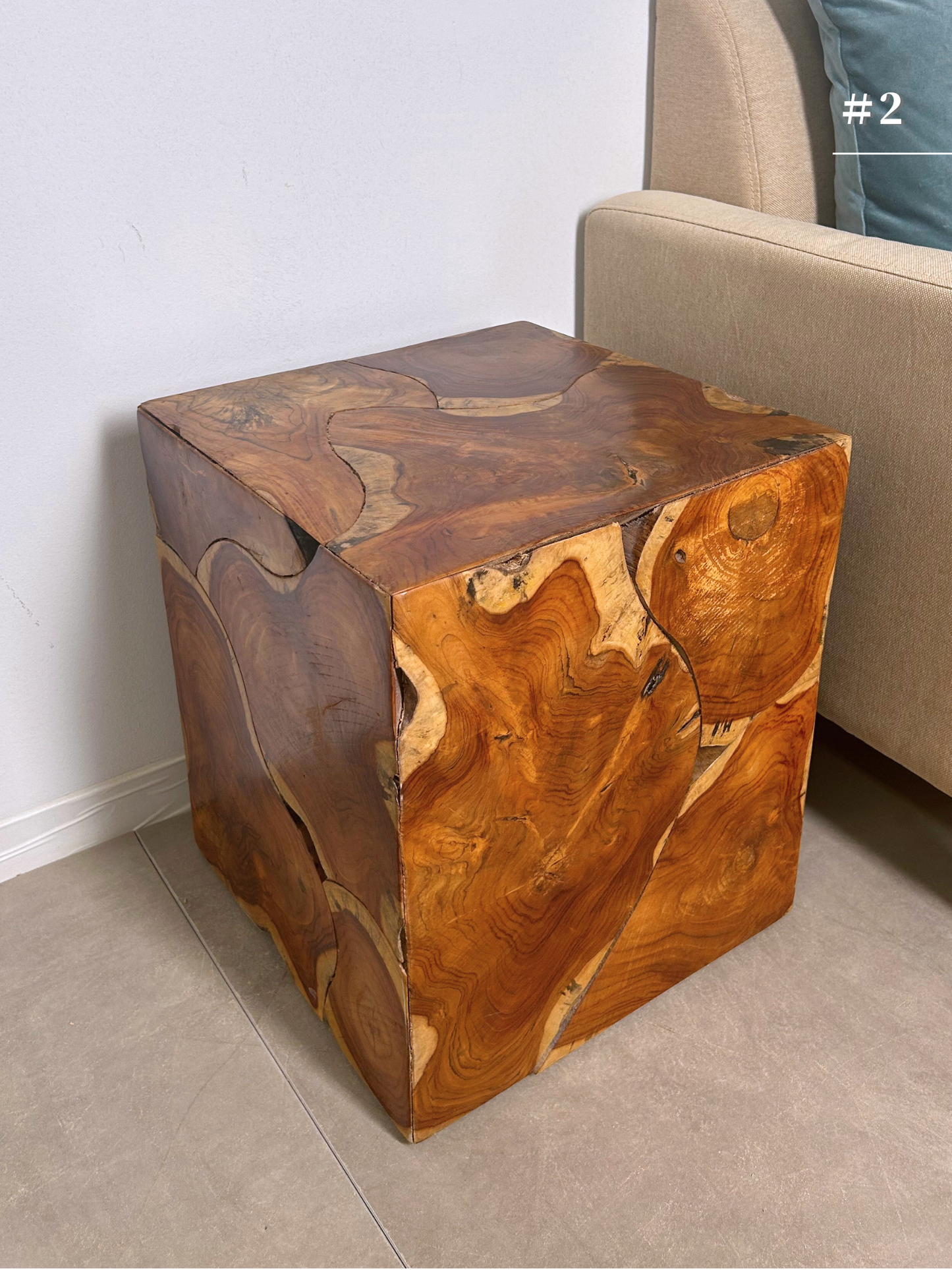 Teak Block Stool