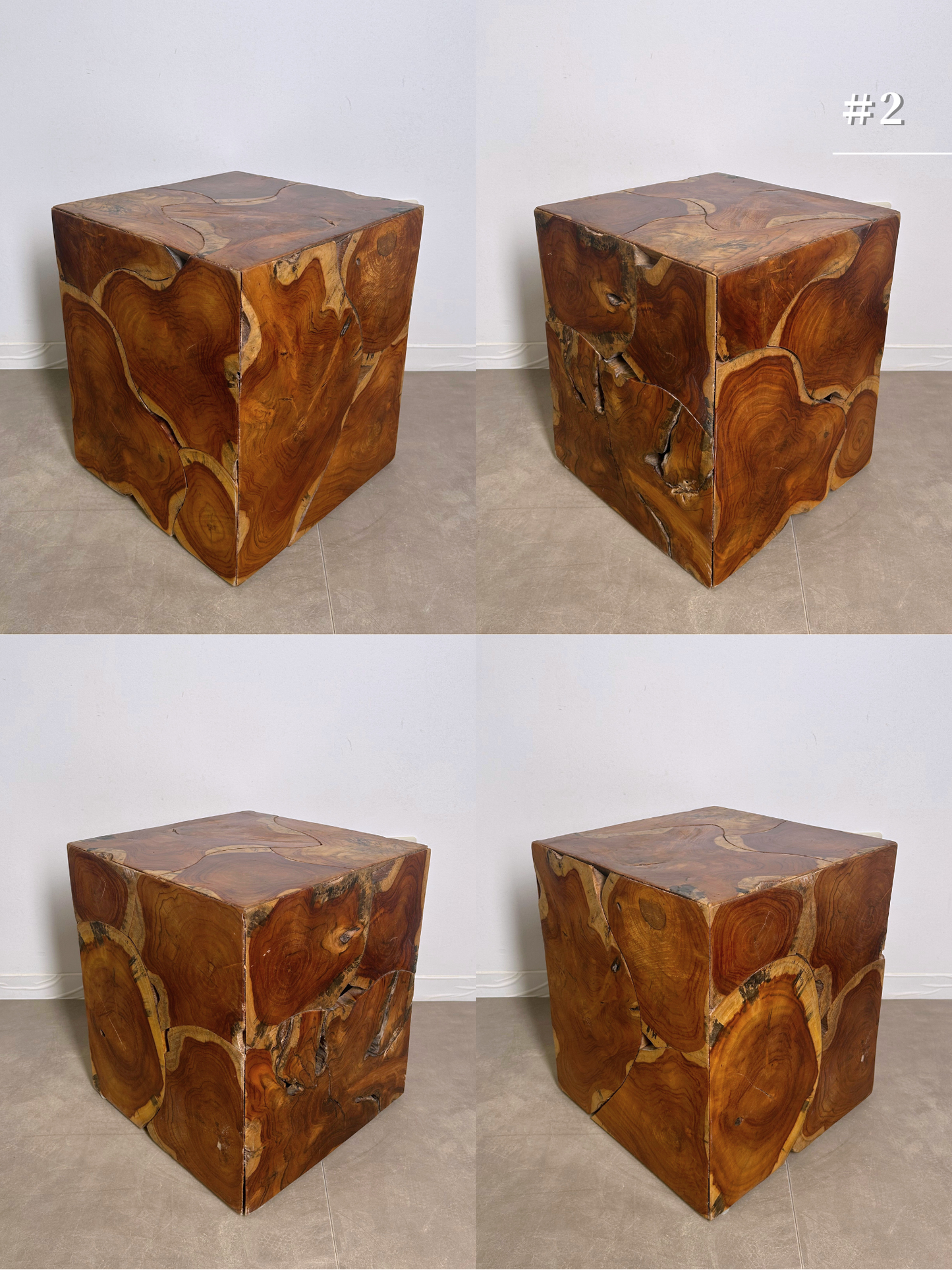Teak Block Stool