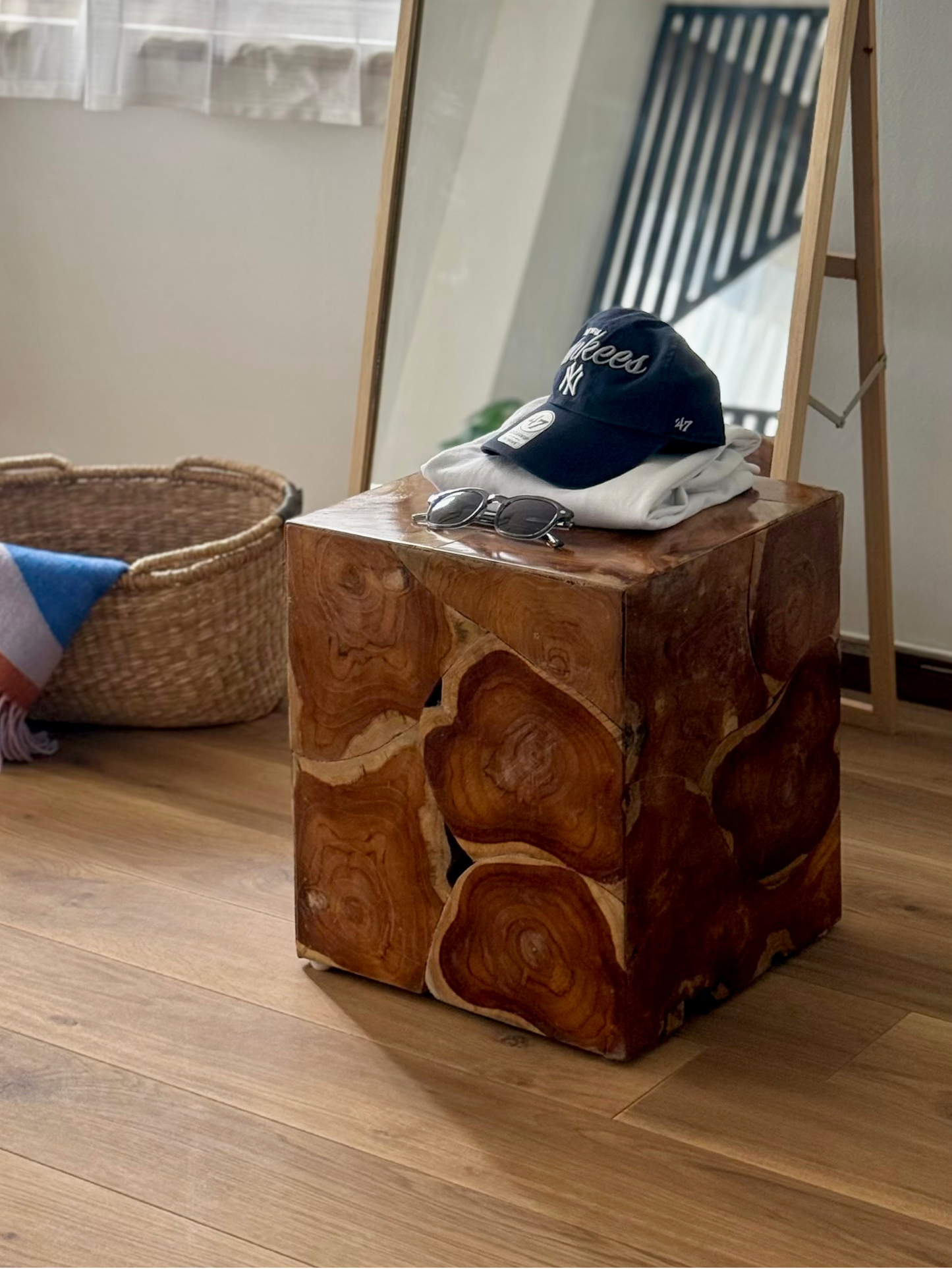 Teak Block Stool